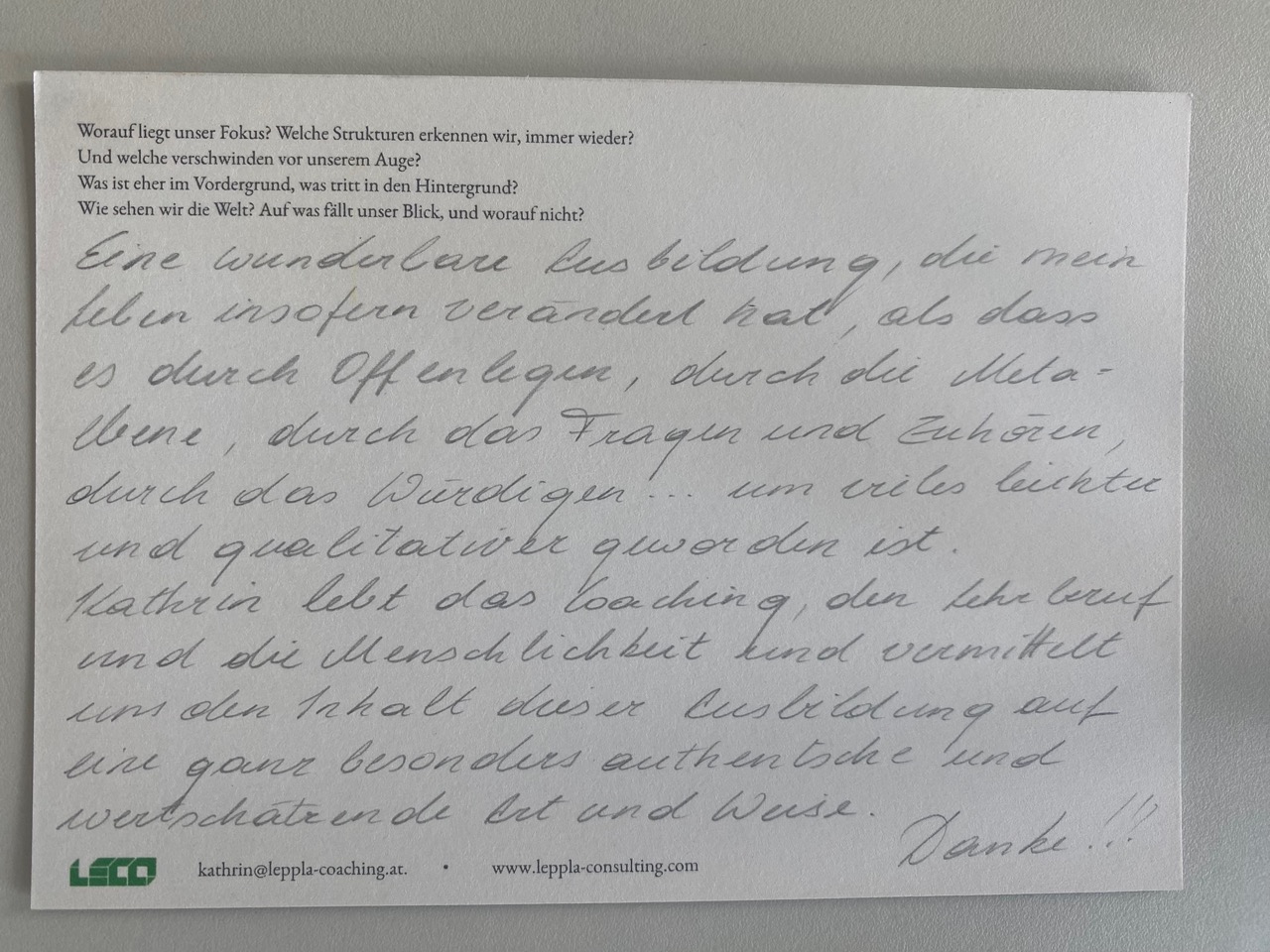 Feedback einer Teilnehmer:in aus LeConnex 2